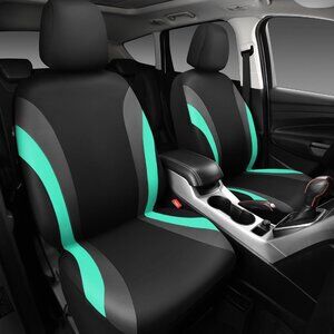 Car Pass Sporty Line Rider Universal Fit Front Seat Cover Black Green Car Auto